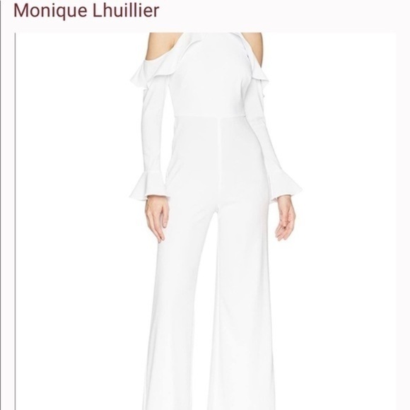 Nwt Monique Lhuillier Sz 4 white jumpsuit bachelorette party bride - Picture 4 of 10